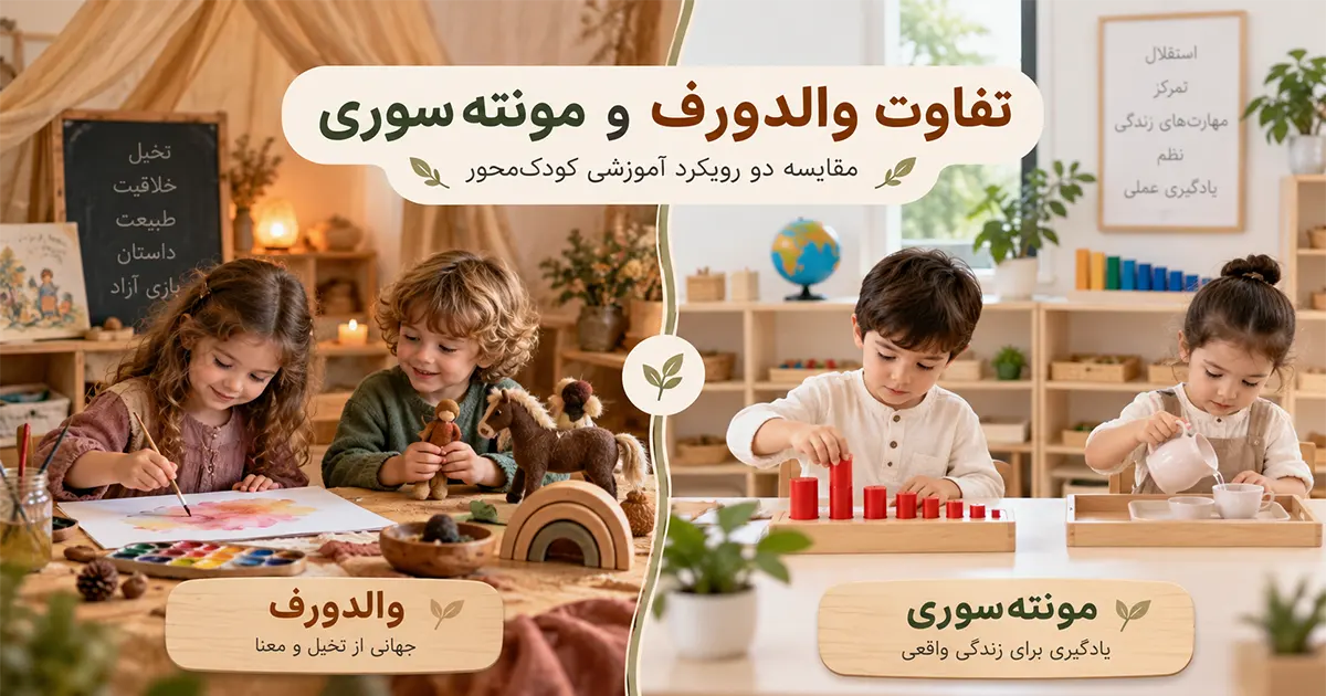مقایسه رویکرد والدورف و مونته‌سوری در آموزش کودکان